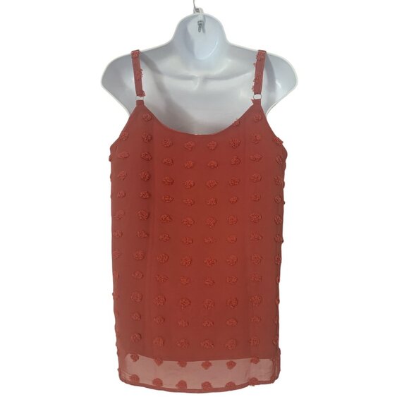 Womens Camisole Chiffon Sleeveless Top With Textured Dots & Chain Straps Small - Picture 5 of 10